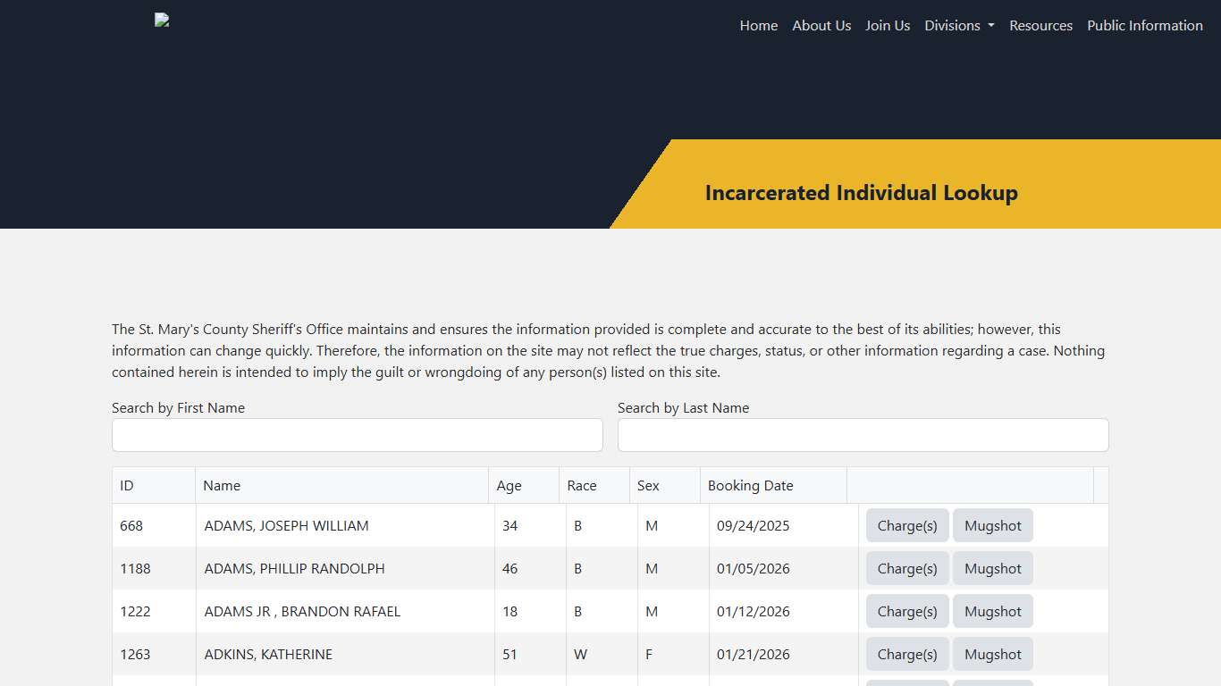 Detention and Rehabilitation Center Incarcerated Individual Lookup